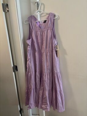 Halogen - Lilac Tiered Sleeveless V-Neck Dress